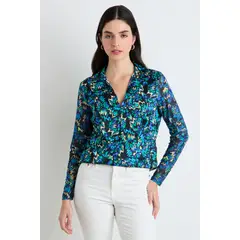 ASH - Blusas Manga Larga Mujer Azul