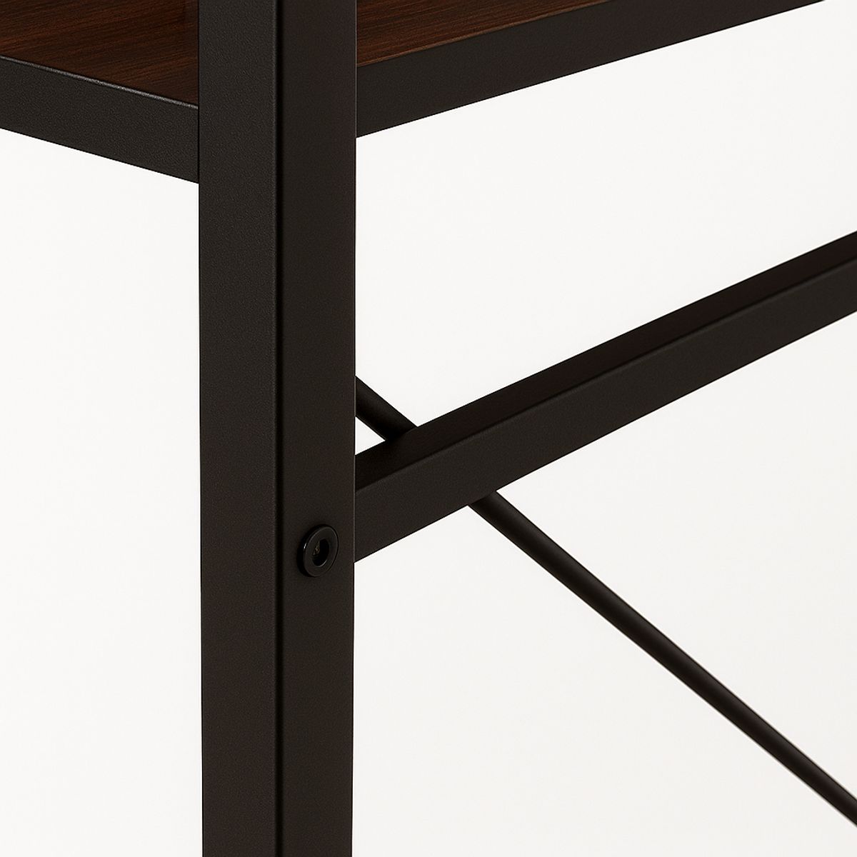 SPACE HOME - Escritorio Industrial Caoba  MDF Alta Densidad y Estructura Negra