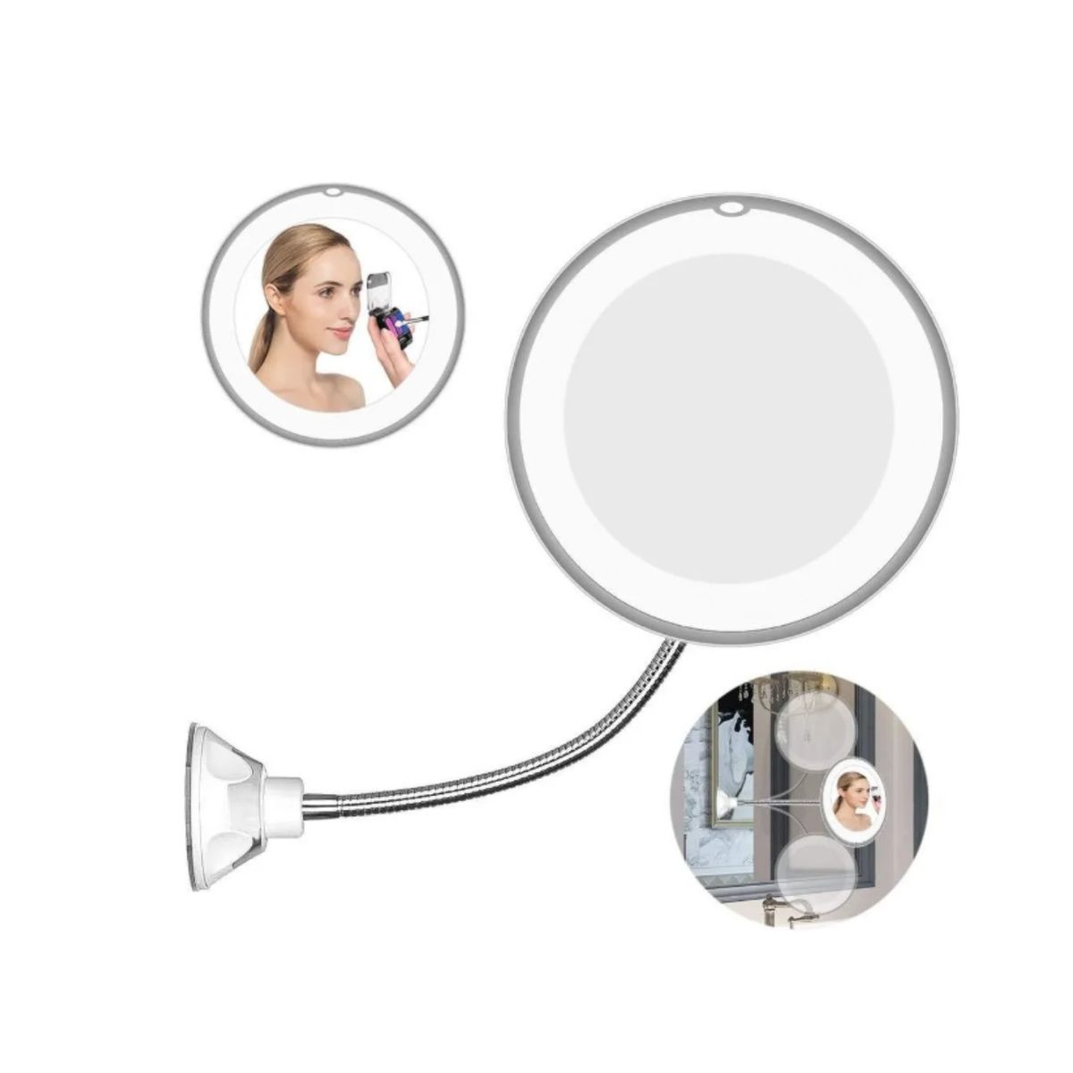 GENERICO - Espejo Led Flexible Con Aumento X10 De Maquillaje