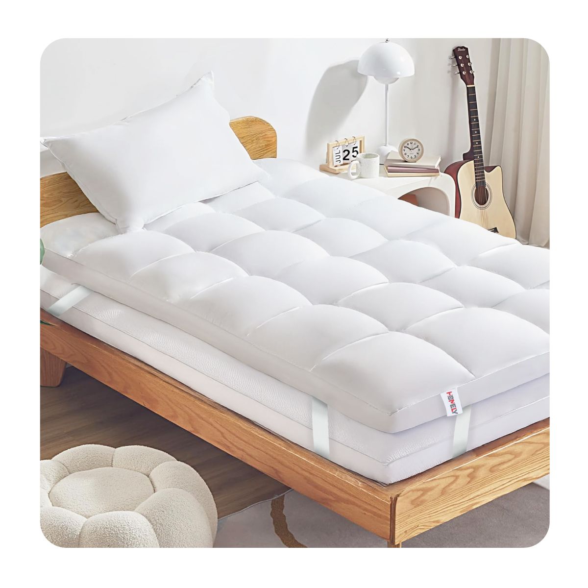 HOMELY - Topper Cubre Colchon 1.5 Plazas Homely Acolchado Eslastico Premium