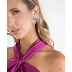 MI PLACARD - Aros Marina Flor Plateado