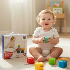 HUANGER - Set 8 Bloques Sensoriales De Silicona Con Números Juguete Bebé