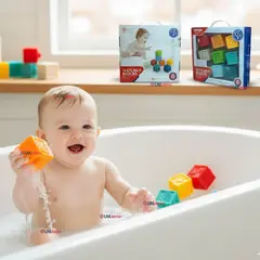 HUANGER - Set 8 Bloques Sensoriales De Silicona Con Números Juguete Bebé