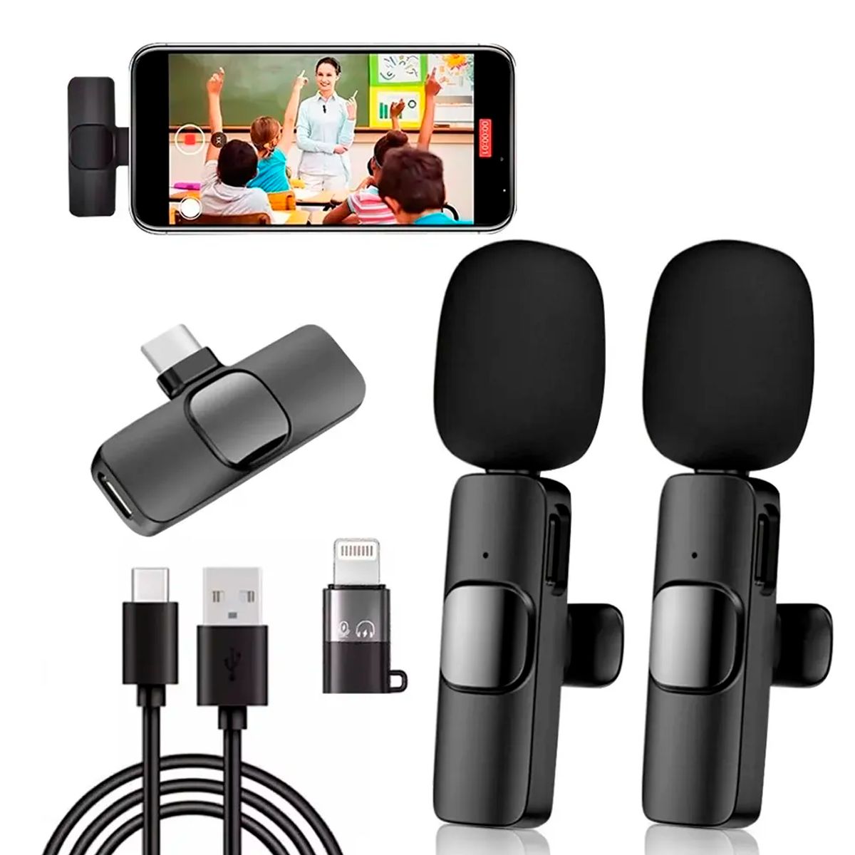 GENERICO - Micrófono Lavalier Inalámbrico Para Ios iPhone iPad Android