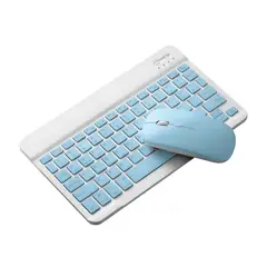 GENERICO - Kit Teclado + Mouse Para Ipad Tablet Celular Pc Bluetooth Celeste