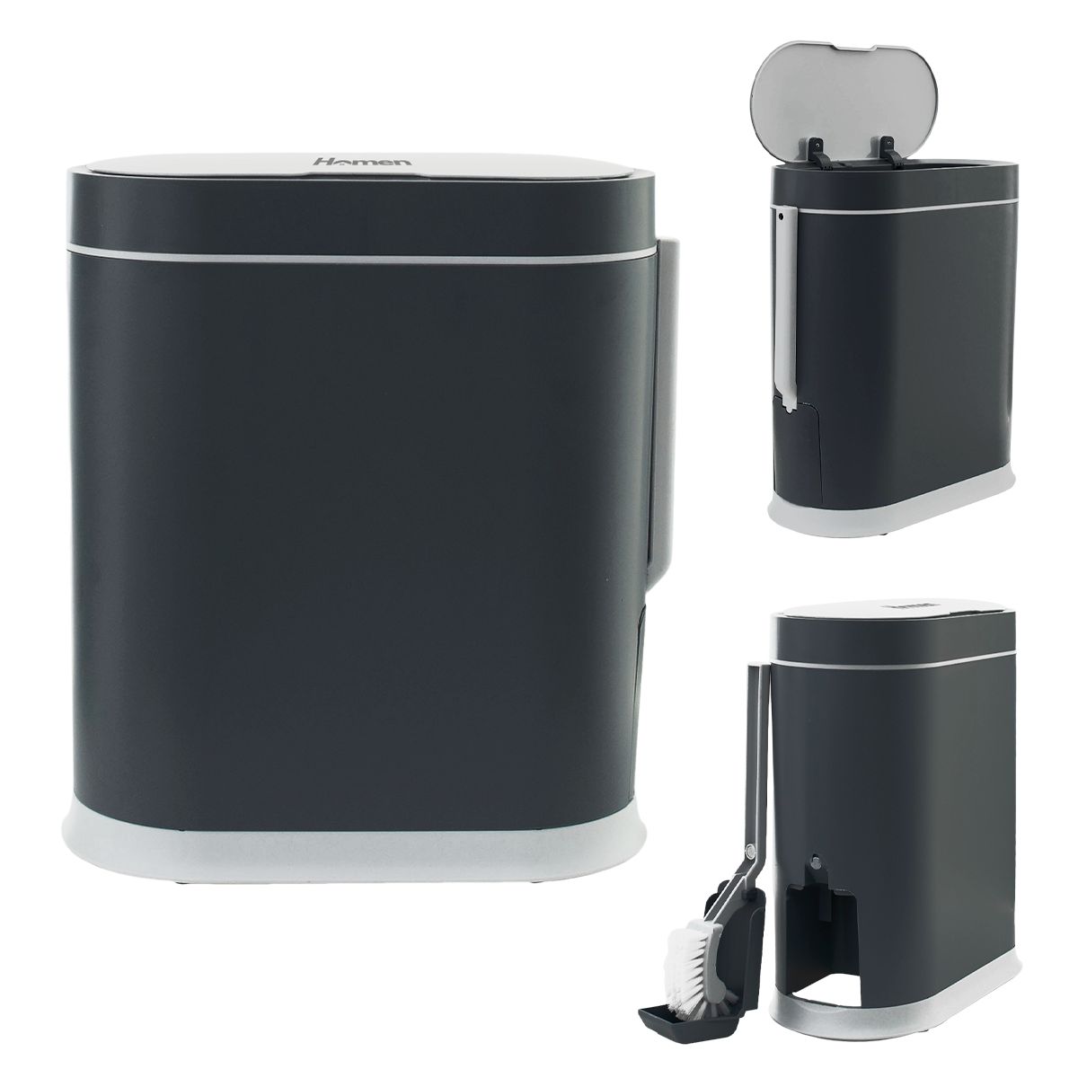 HOMEN - Basurero Automático Papelera Inteligente Sensor 8 Lts Gris