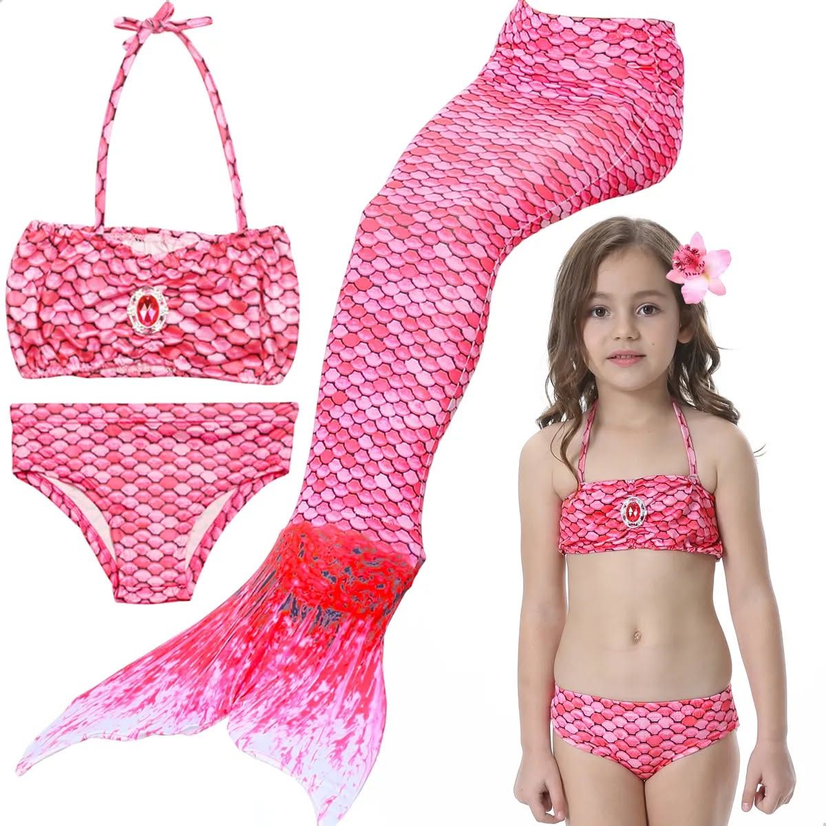 GENERICO - Pack 3 unds traje de baño de sirena para niña talla 120