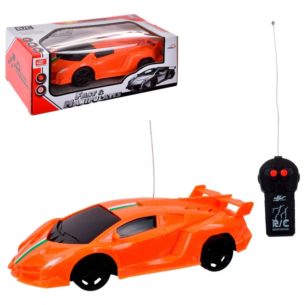 GENERICO - Juguete auto 20 cm con radio controlado, vienen con las pilas