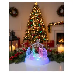 EKOL TACTICA MILITAR - Nacimiento Mini Pesebre Navidad Acrílico Luces Led Decoración