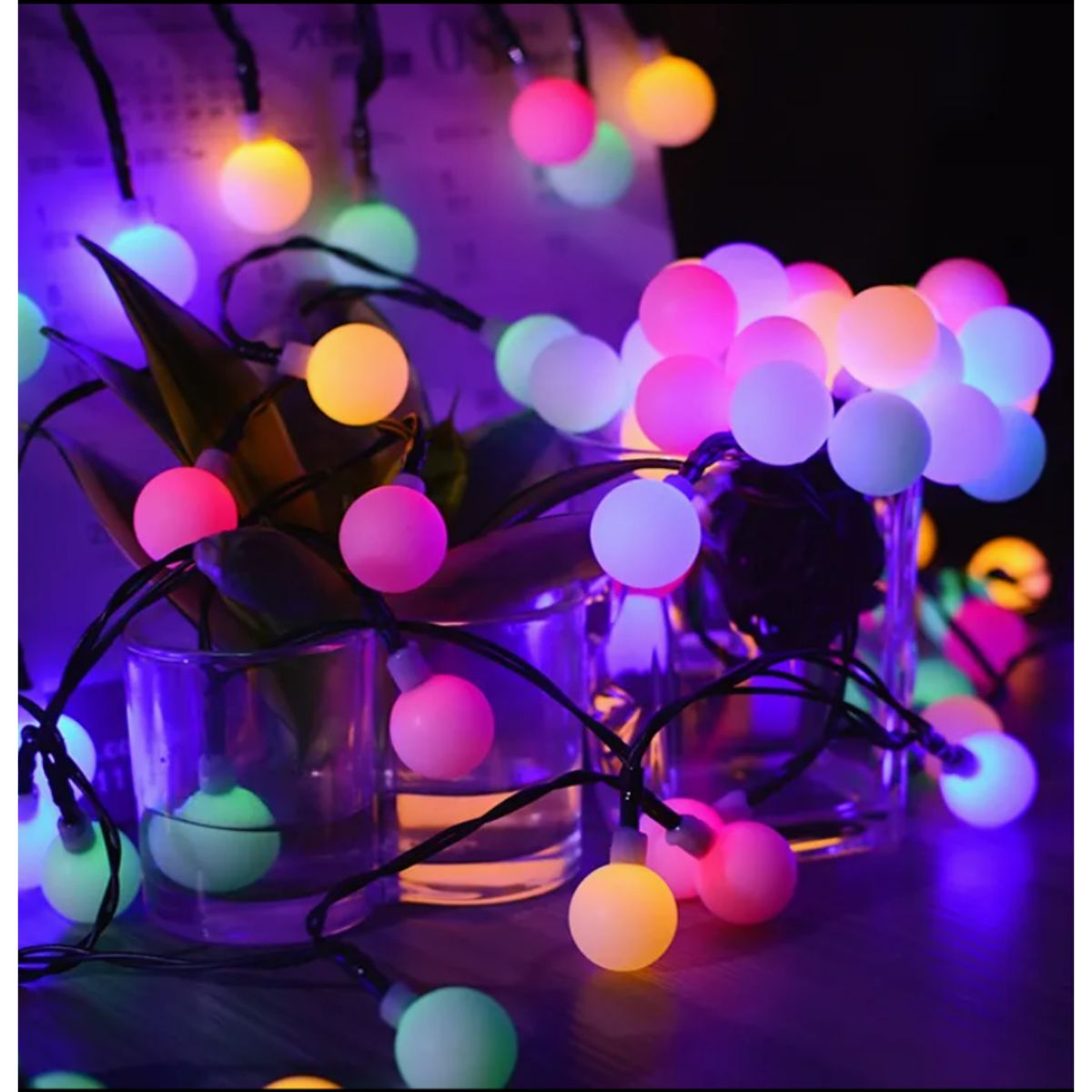 GENERICO - Luz Luces Navidad Recarga Solar 5m Esfera Multicolor