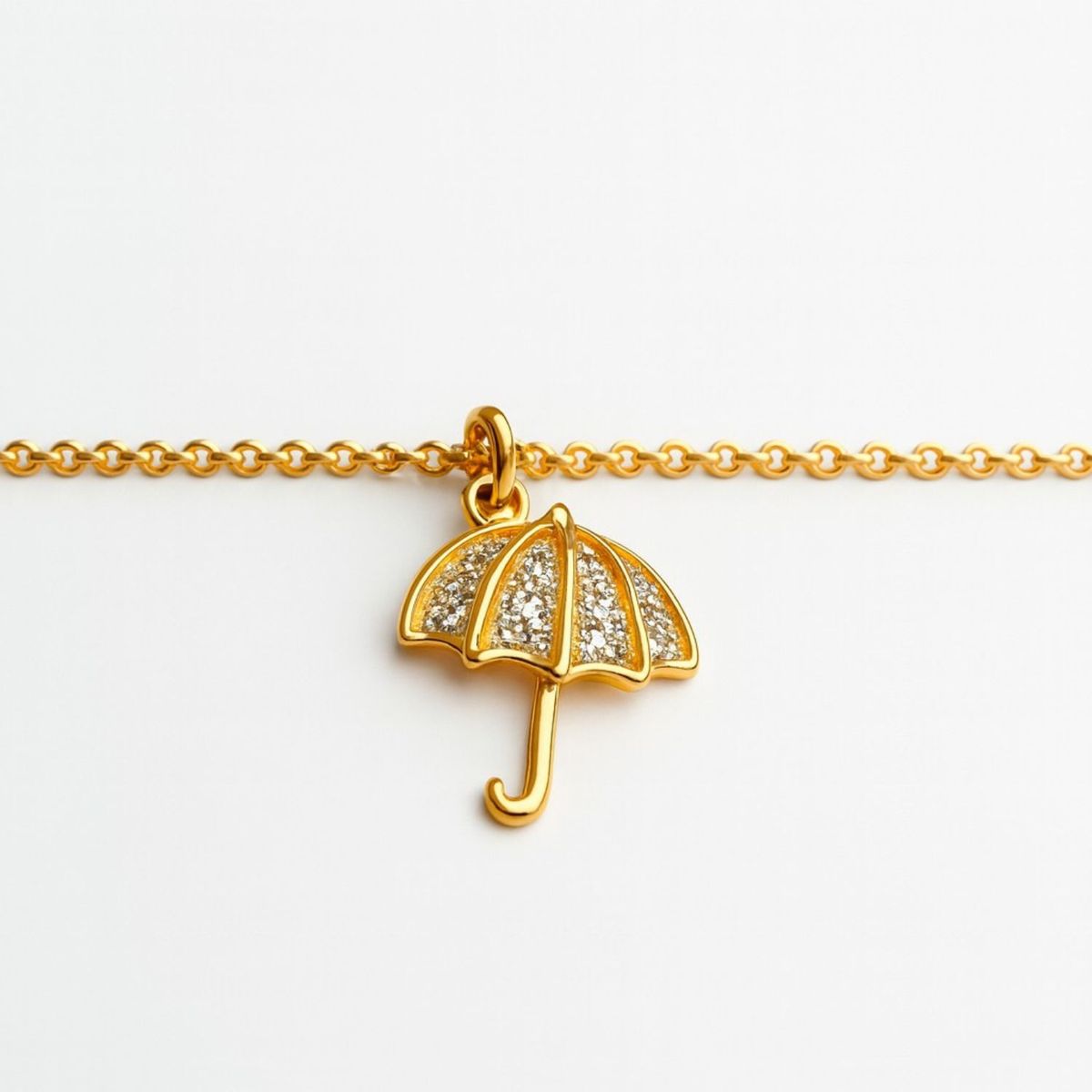 JB JOYAS BARON - Tobillera Oro Amarillo 18kt Paragua de Diamantes