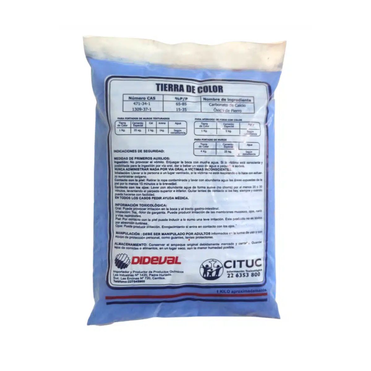 DIDEVAL - Tierra De Color Azul Dideval 1 Kg