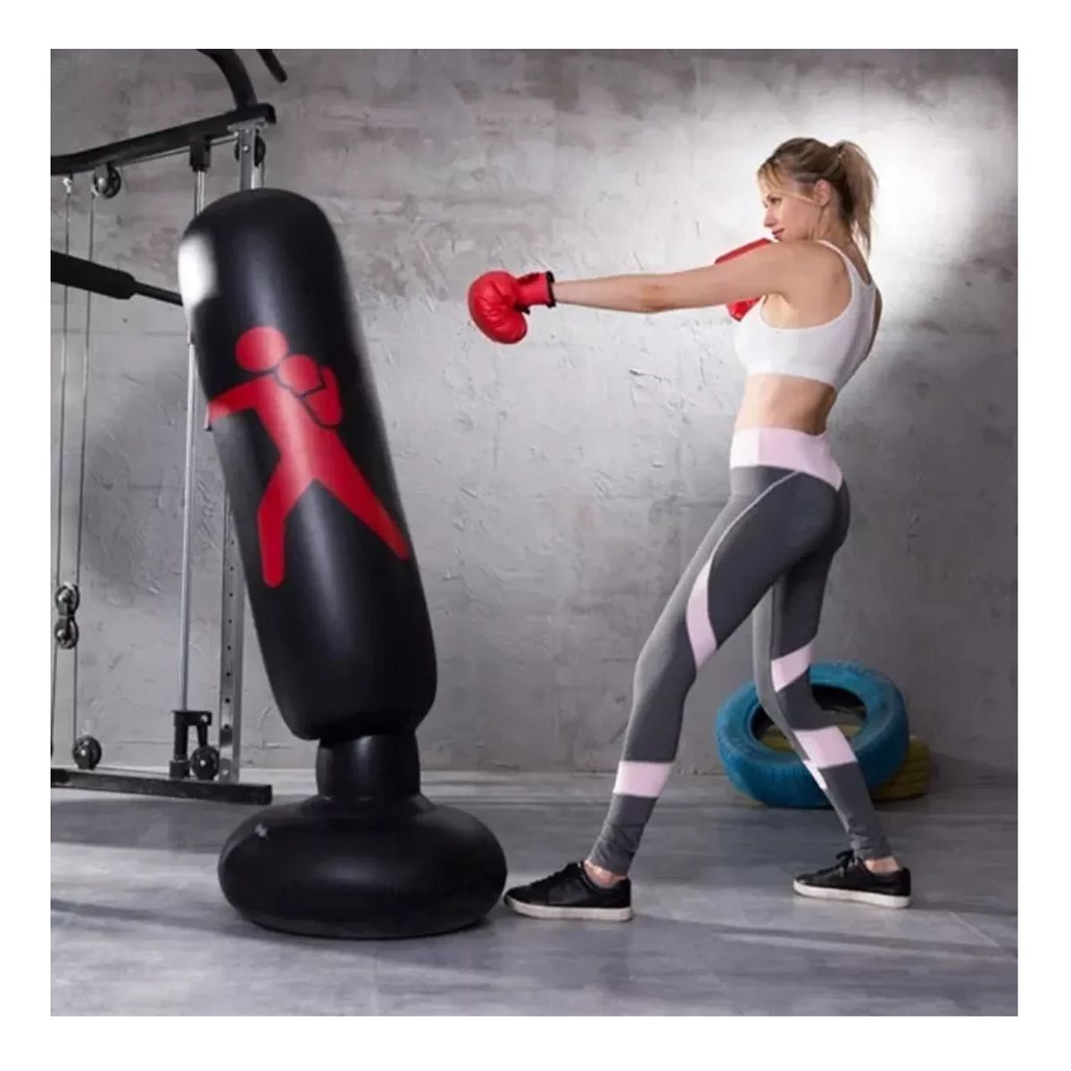 GENERICO - Saco De Boxeo Bolsa Inflable con  Inflador
