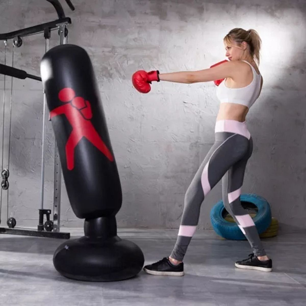 GENERICO - Saco De Boxeo Bolsa Inflable con  Inflador