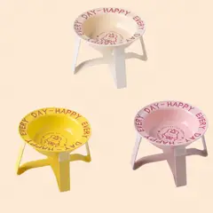 SUKEA - Plato Cuenco Comedero Bebedero Cerámica Para Mascotas Beige