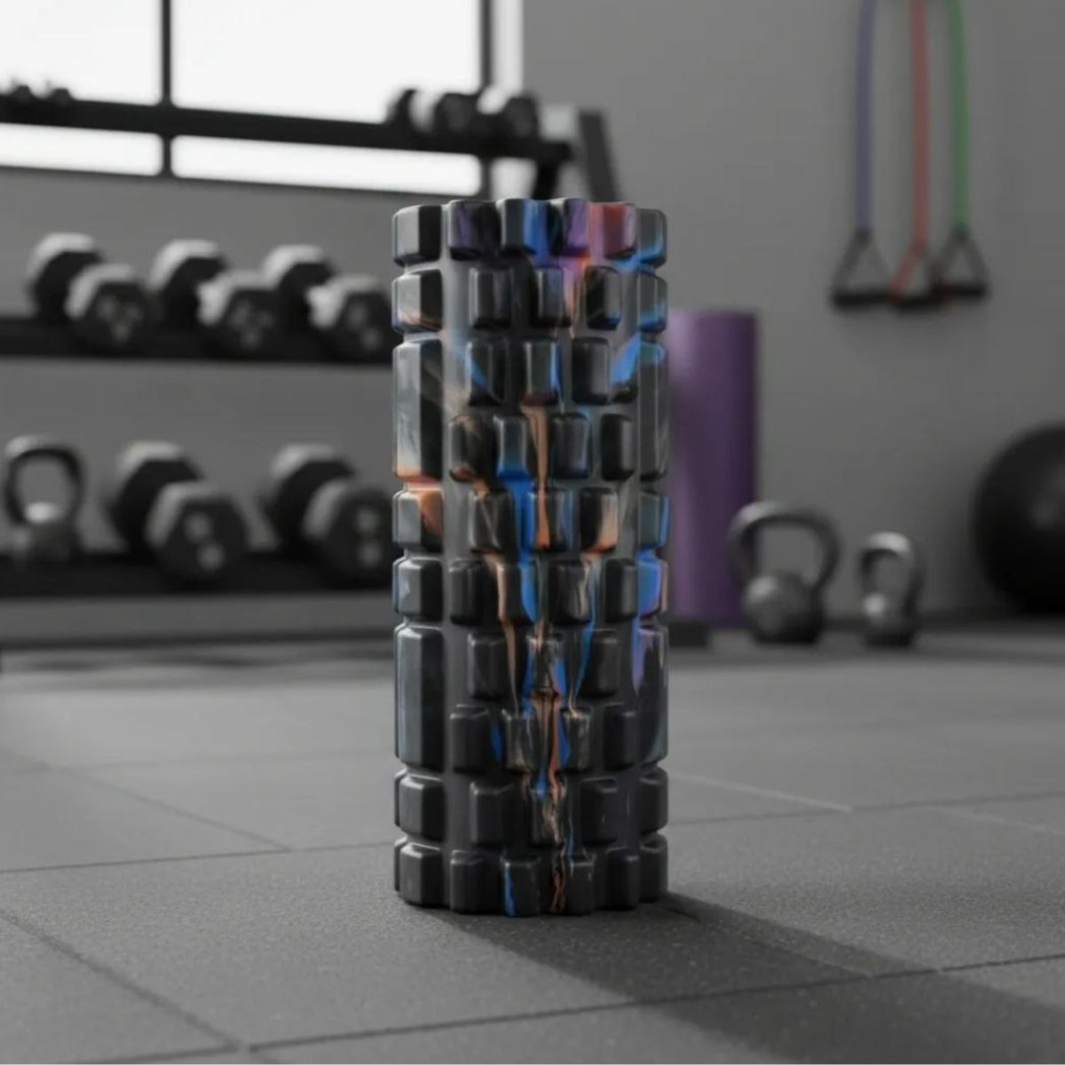 GENERICO - Rodillo Masajeador 33cm Antidolor Yoga Pilates Fitness Negro