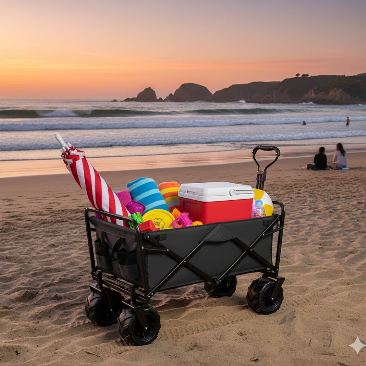 BELLELLI - CARRO PLEGABLE GRANDE HIERRO CAMPING PLAYA 130KG