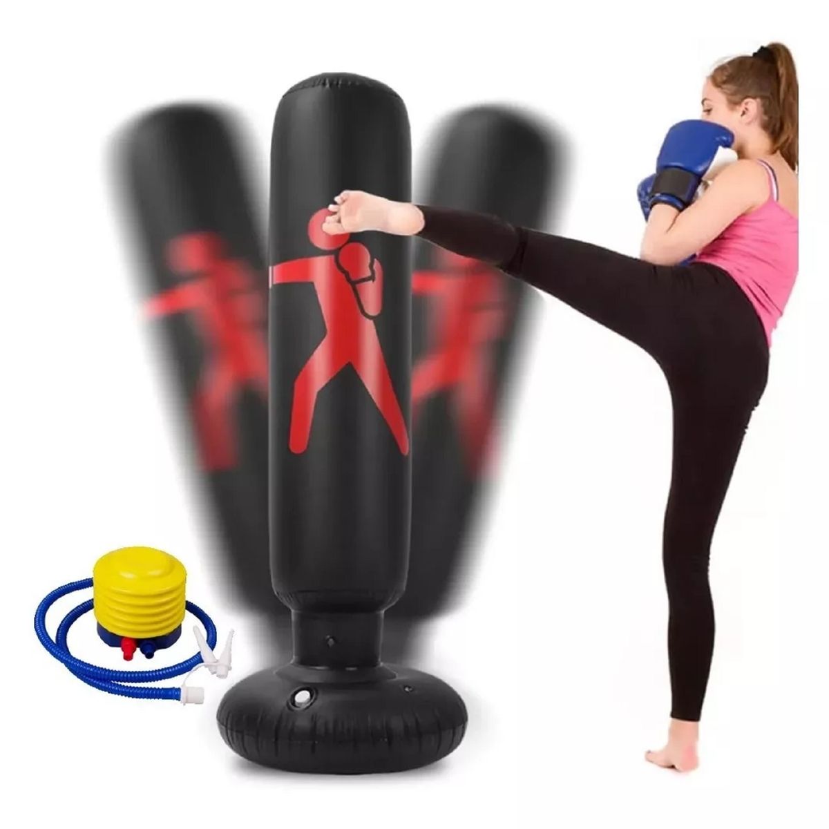 GENERICO - Saco De Boxeo Bolsa Inflable con  Inflador