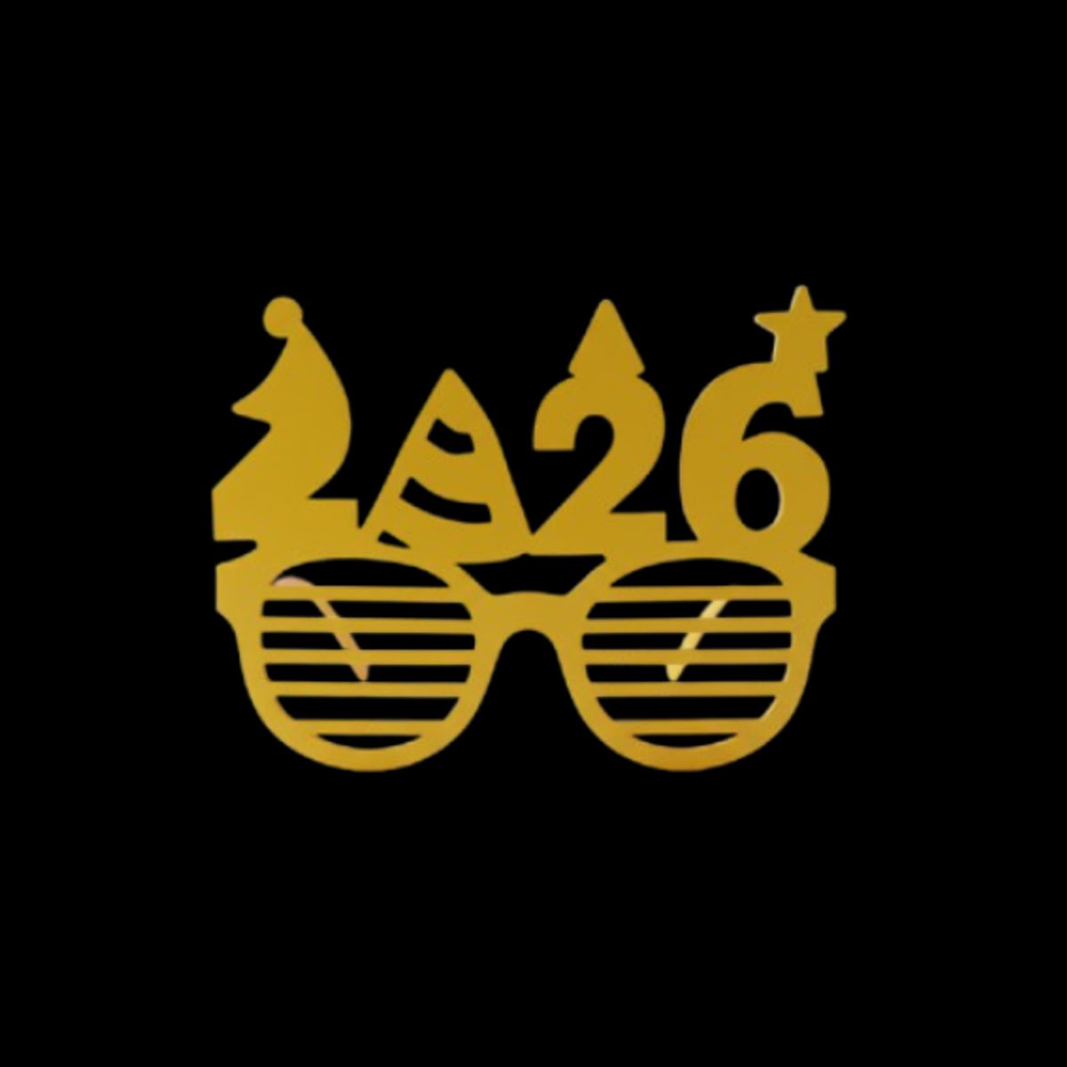 GENERICO - Gafas de Fiesta de Año Nuevo 2026 Doradas