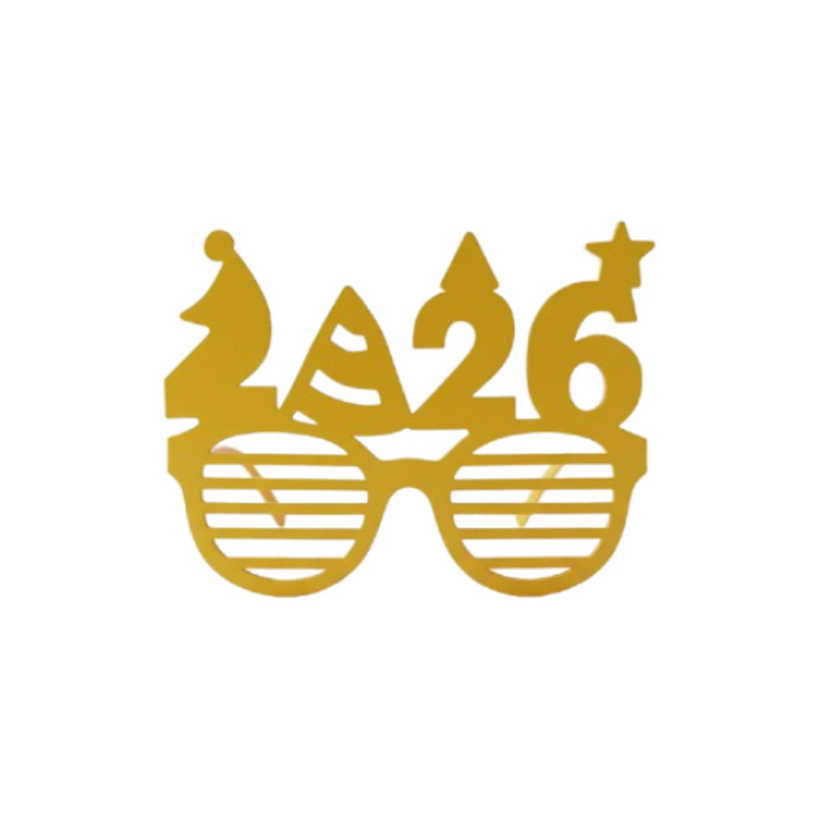 GENERICO - Gafas de Fiesta de Año Nuevo 2026 Doradas