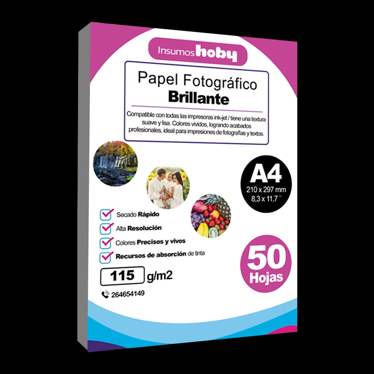 GENERICO - Papel Fotográfico brillante 115g A4 / 50 hojas