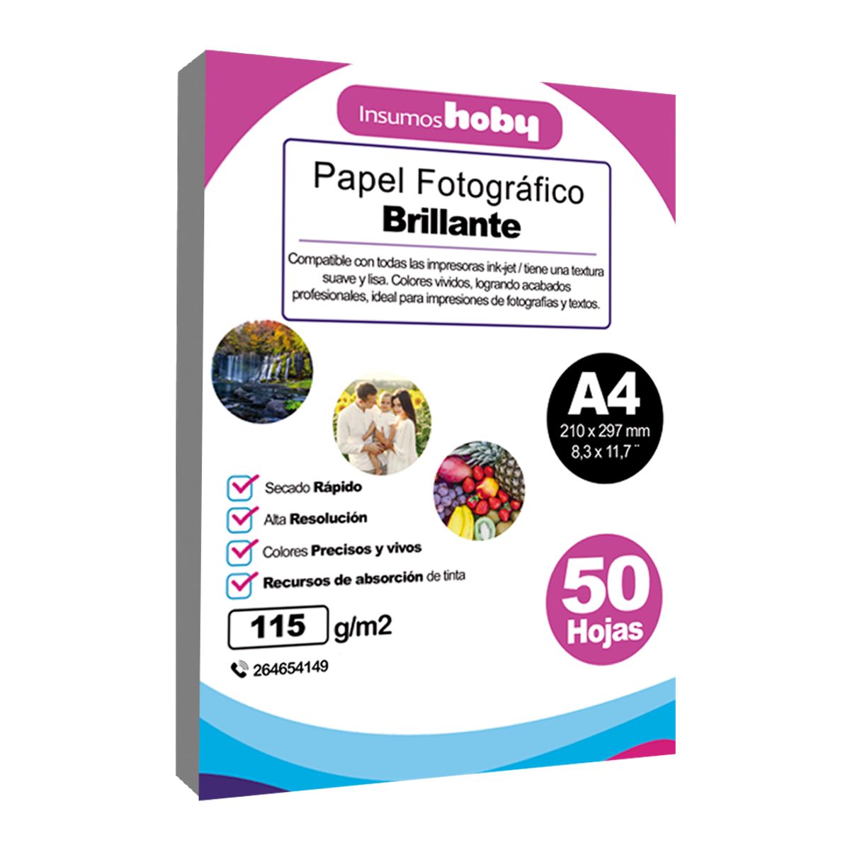 GENERICO - Papel Fotográfico brillante 115g A4 / 50 hojas