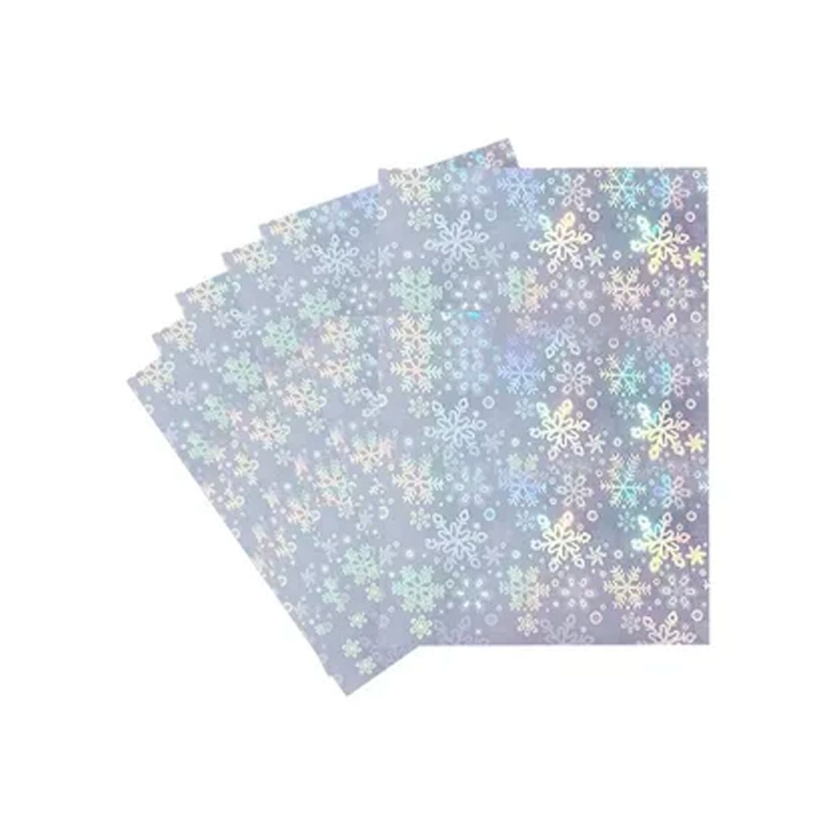 GENERICO - Papel Adhesivo Holográfico Premium 110g / 20 hojas Imprimible Inkjet - Copos de nieve
