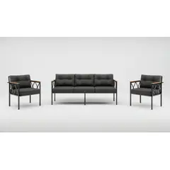 GENERICO - Juego de Living de Terraza Safir Gris 5 Personas