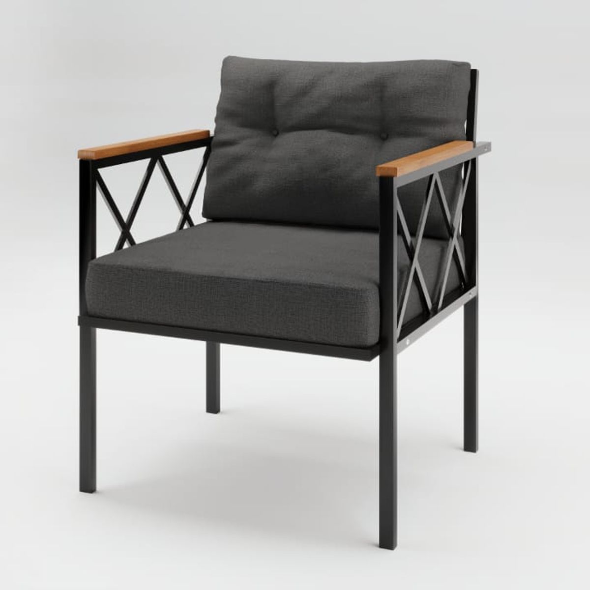 GENERICO - Juego de Living de Terraza Safir Gris  5 Personas