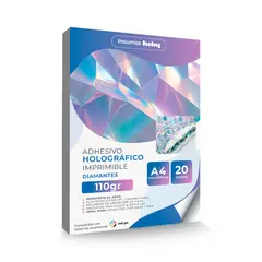 GENERICO - Papel Adhesivo Holográfico Premium 110g / 20 hojas Imprimible Inkjet - DIAMANTES