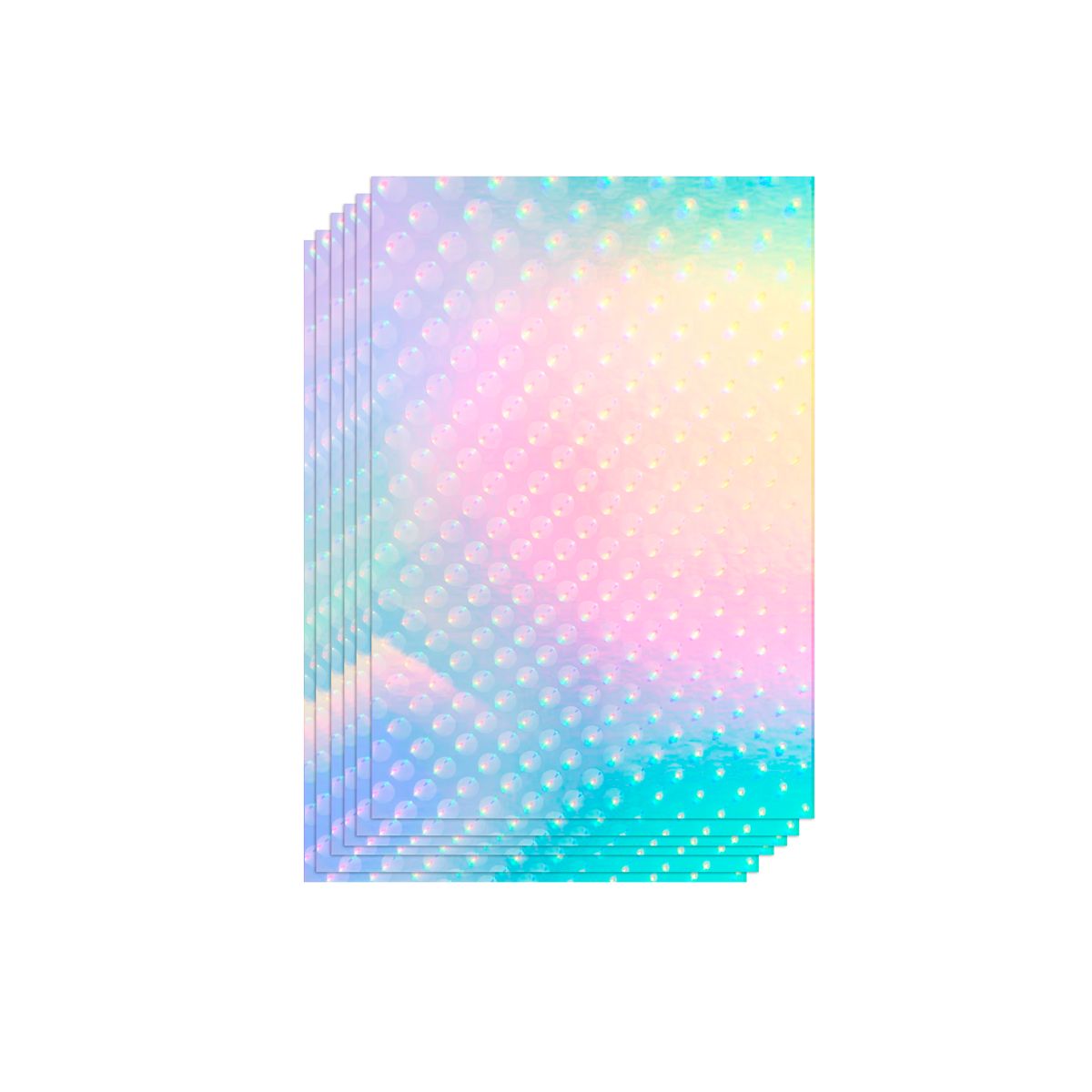 GENERICO - Papel Adhesivo Holográfico Premium 110g / 20 hojas Imprimible Inkjet - Burbujas