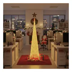 EKOL TACTICA MILITAR - Árbol De Navidad Dorado Modelo Pirámide Luces Led