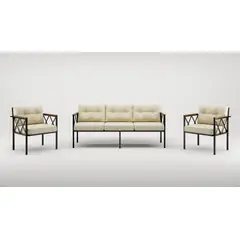 GENERICO - Juego de Living de Terraza Safir Beige con la mesa de centro, 5 Personas