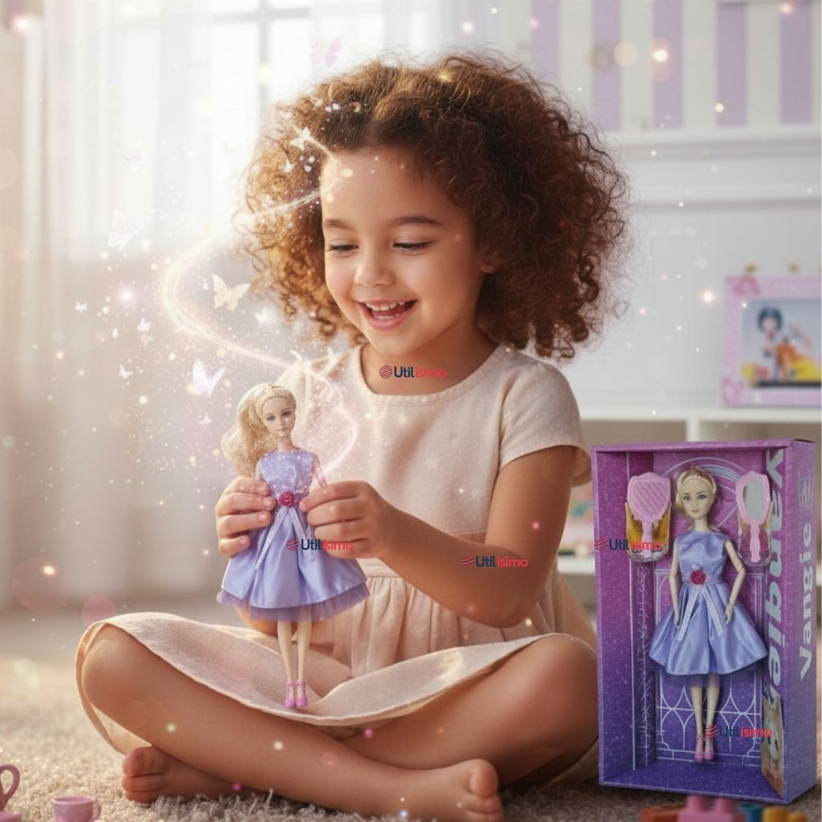 UTILISIMO - Set de Juego Muñeca Princesa Con Espejo Y Peine