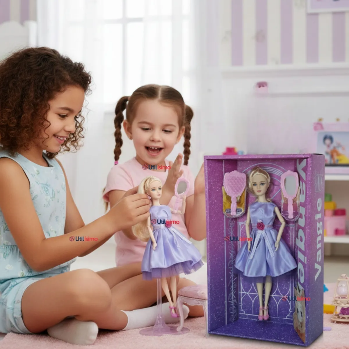 UTILISIMO - Set de Juego Muñeca Princesa Con Espejo Y Peine