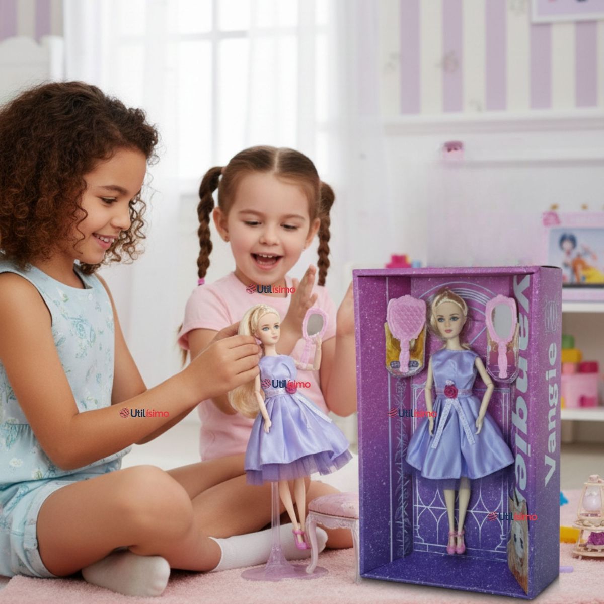 UTILISIMO - Set de Juego Muñeca Princesa Con Espejo Y Peine