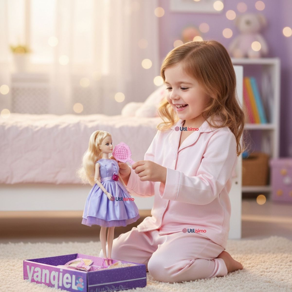 UTILISIMO - Set de Juego Muñeca Princesa Con Espejo Y Peine