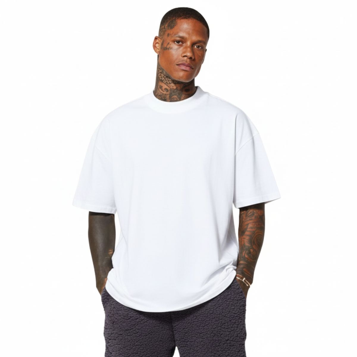 TRIPLE PLAY - Polera Lisa Oversize Streetwear 100% Algodón Premium