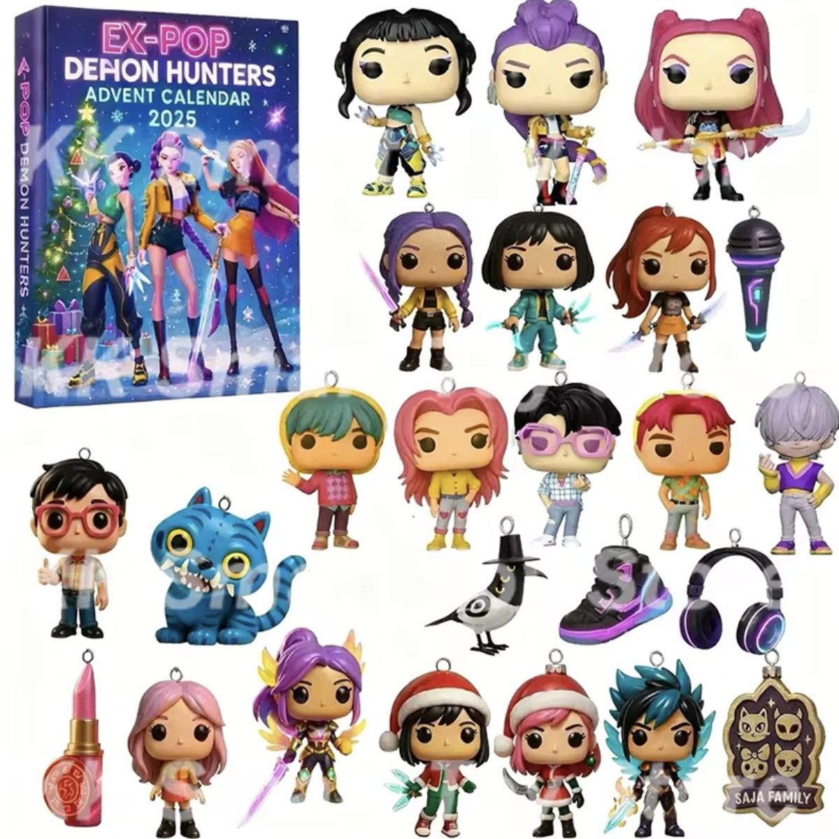 GENERICO - Calendario Adviento 24 Llaveros Guerreras Kpop Acrilico 2025