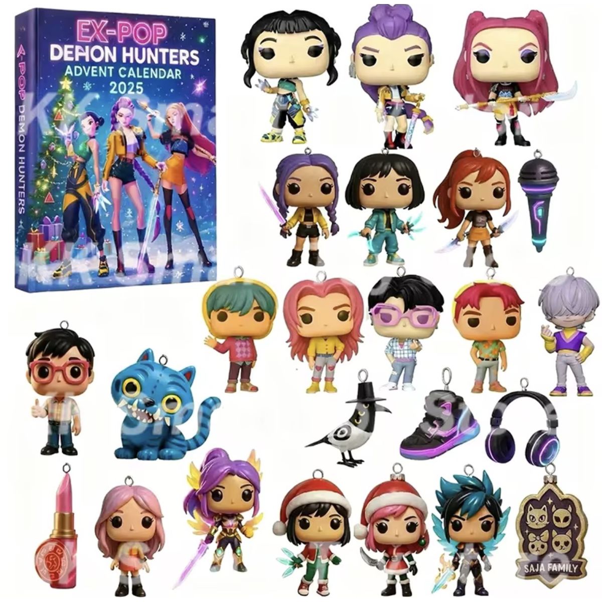 GENERICO - Calendario Adviento 24 Llaveros Guerreras Kpop Acrilico 2025