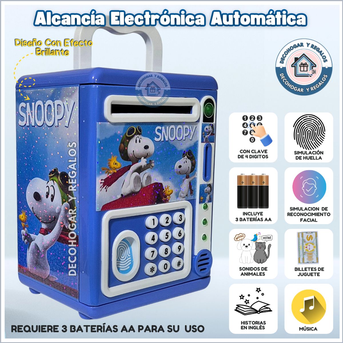 GENERICO - Alcancía Juguete Electrónica Musical Niños Clave y Huella