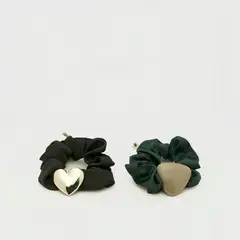 LOUNGE - Set Collets Street Resina Corazón Negro