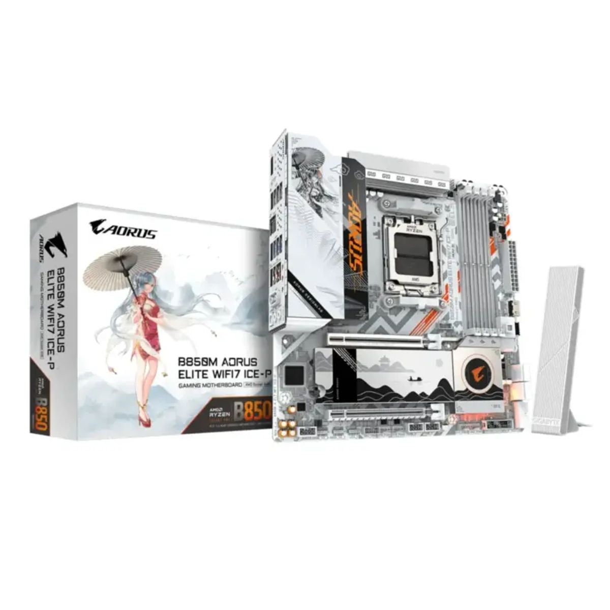 AORUS - Placa Madre Aorus B850M ELITE WIFI7 ICE-P AM5 DDR5 mATX