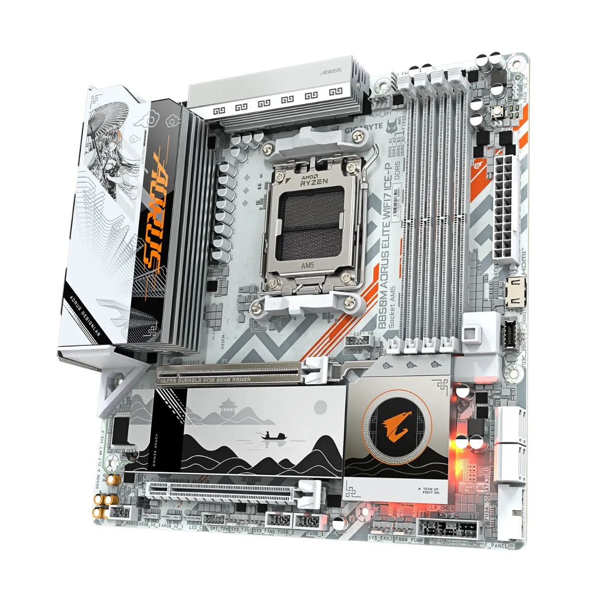 AORUS - Placa Madre Aorus B850M ELITE WIFI7 ICE-P AM5 DDR5 mATX