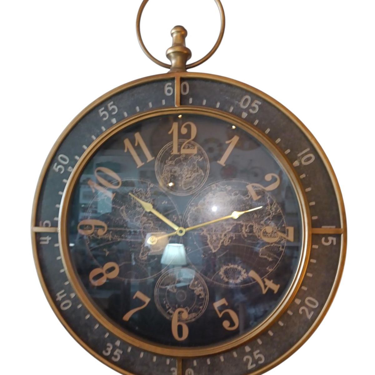 GENERICO - RELOJ PARED DE LUJO  NEGRO CON COLOR COBRIZO 60 CM