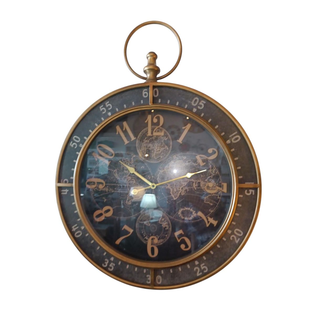 GENERICO - RELOJ PARED DE LUJO  NEGRO CON COLOR COBRIZO 60 CM