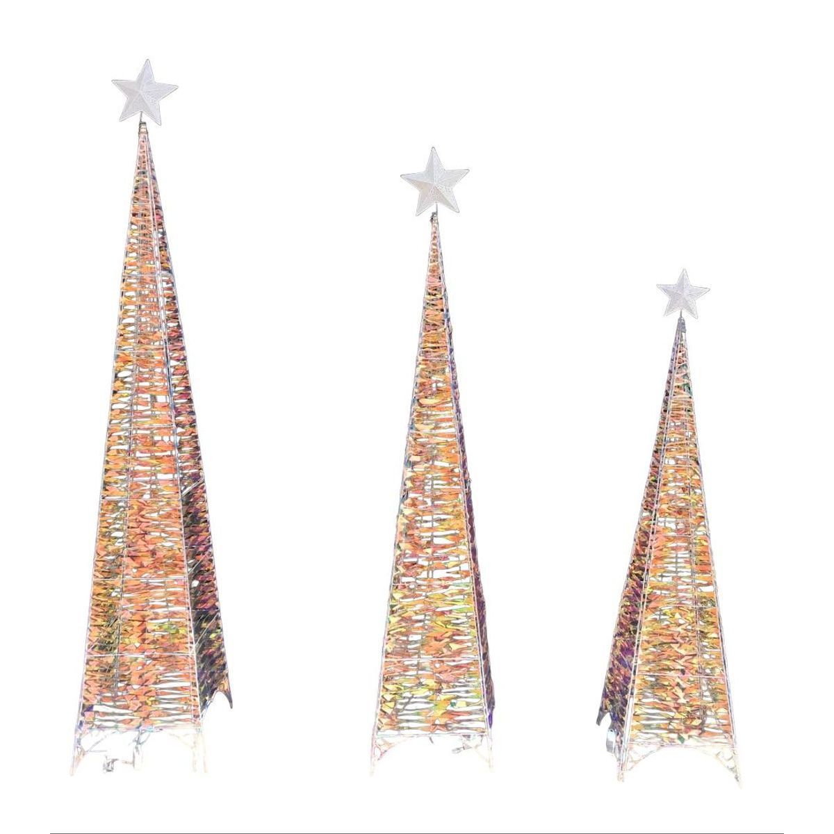 GENERICO - Árbol Pirámide de Navidad Diseño Metálico, 1.5 metros