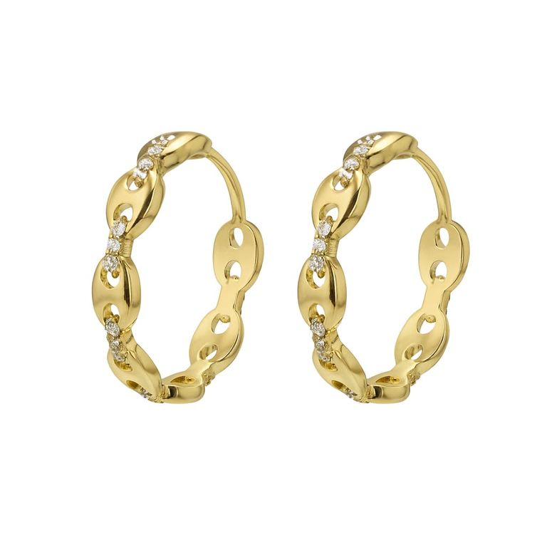 Aro Argolla Eslabones Circones Enchapada en Oro de 18k 40mm Dorado 40