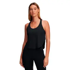 UNDER ARMOUR - Polera sin manga 2 en 1 Training mujer Motion negro