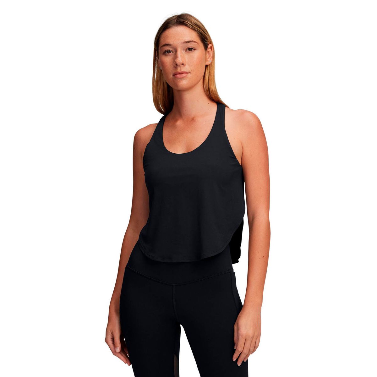 UNDER ARMOUR - Polera sin manga 2 en 1 Training mujer Motion negro UNDER ARMOUR